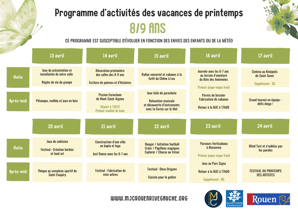 programmes printemps 26 2